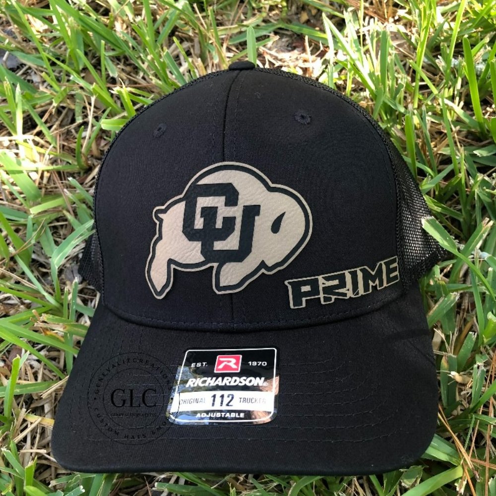 Colorado Buffaloes PRIME Custom Trucker Black Hat/ Tan Leatherette